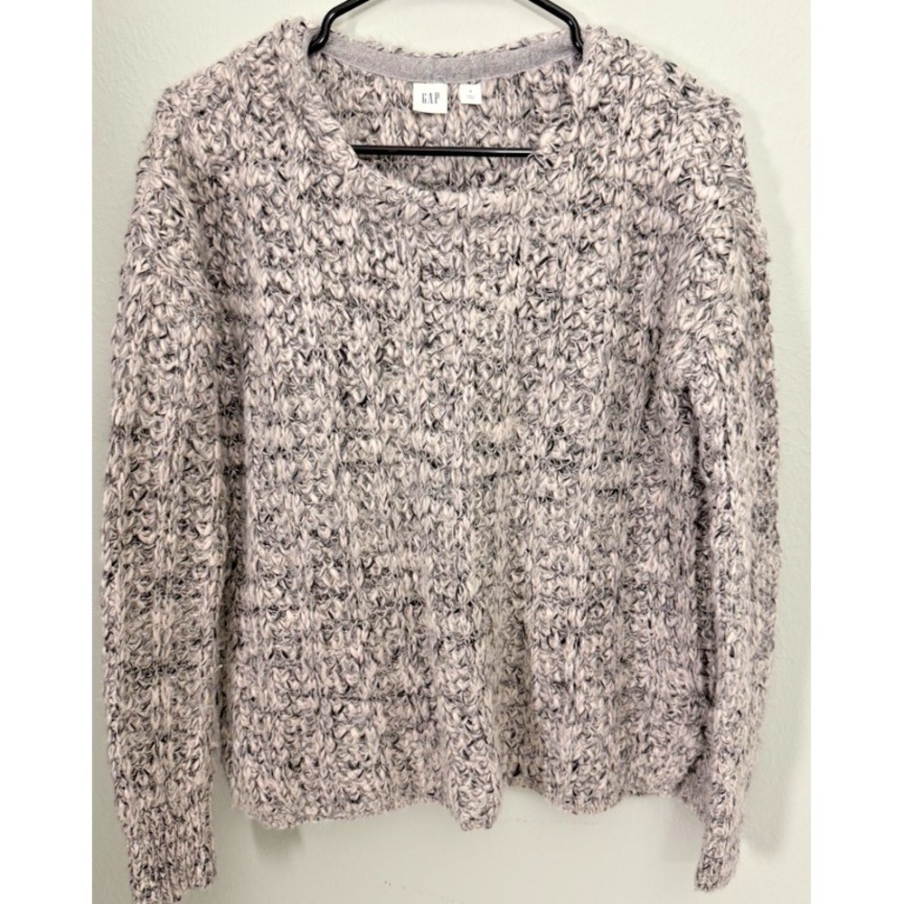 Gap Chunky Knit Sweater Womens Small Gray Marled Cozy Pullover‎ Crewneck